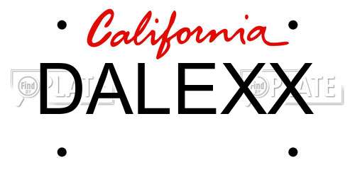 DALEXX California License Plate