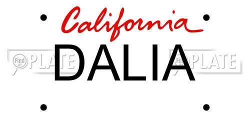 DALIA California License Plate