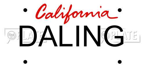 DALING California License Plate