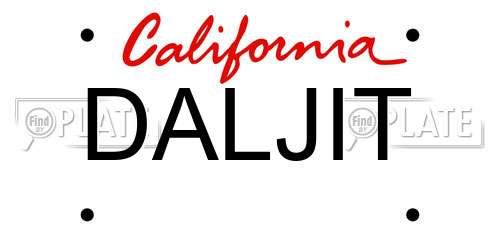 DALJIT California License Plate
