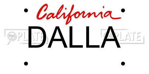 DALLA California License Plate