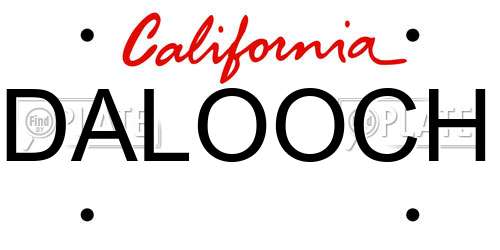 DALOOCH California License Plate