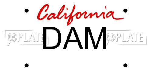DAM California License Plate