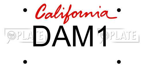DAM1 California License Plate