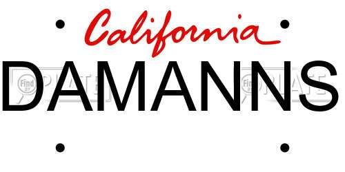 DAMANNS California License Plate