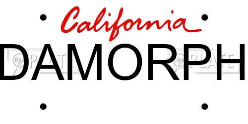 DAMORPH California License Plate