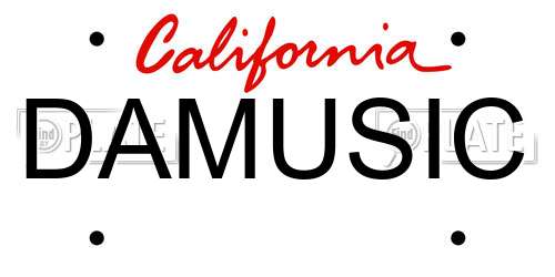 DAMUSIC California License Plate