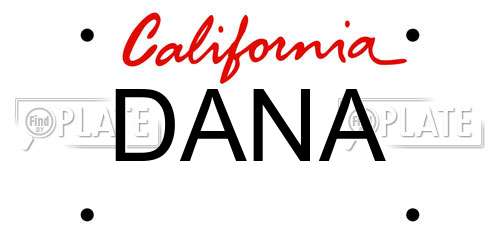 DANA California License Plate