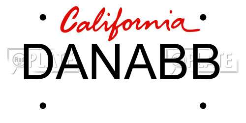 DANABB California License Plate