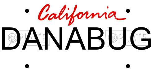 DANABUG California License Plate