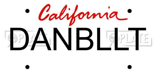DANBLLT California License Plate