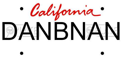 DANBNAN California License Plate