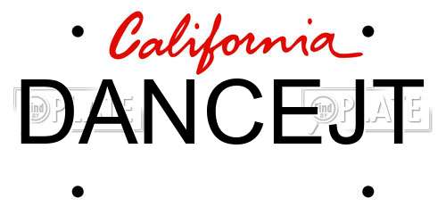 DANCEJT California License Plate