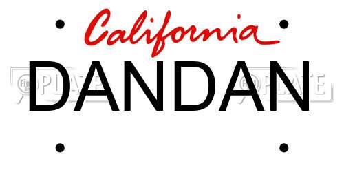 DANDAN California License Plate
