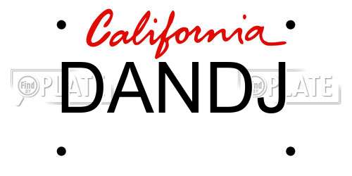 DANDJ California License Plate