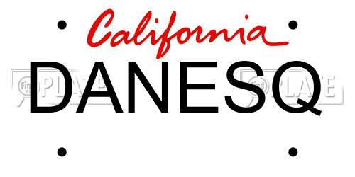 DANESQ California License Plate