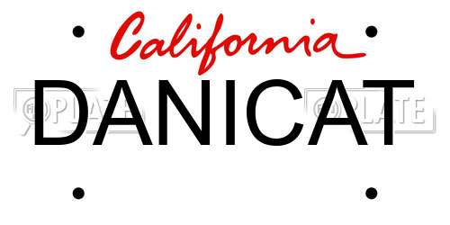 DANICAT California License Plate