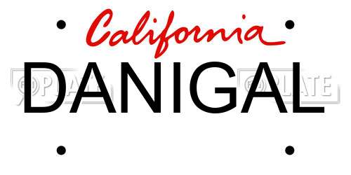 DANIGAL California License Plate