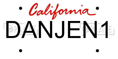 DANJEN1 California License Plate