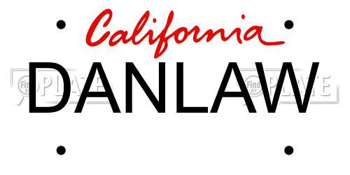 DANLAW California License Plate