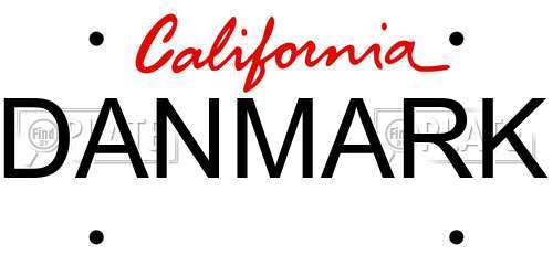 DANMARK California License Plate