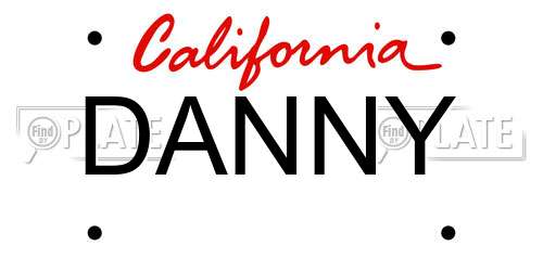 DANNY California License Plate