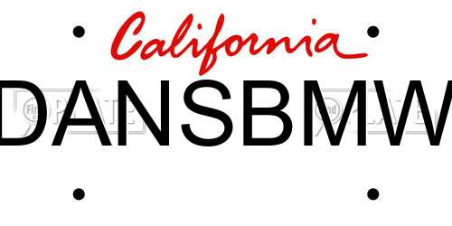 DANSBMW California License Plate