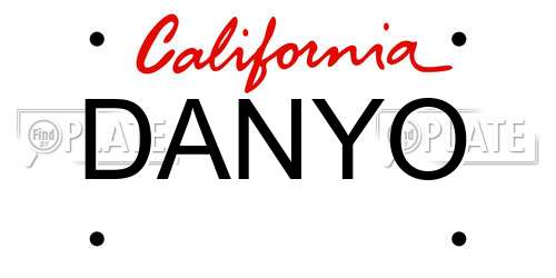 DANYO California License Plate