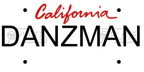 DANZMAN California License Plate