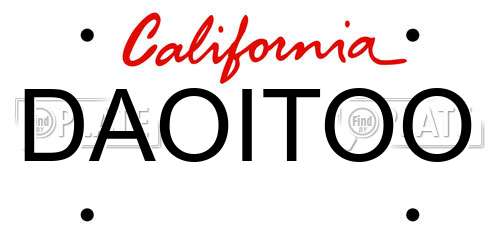DAOITOO California License Plate