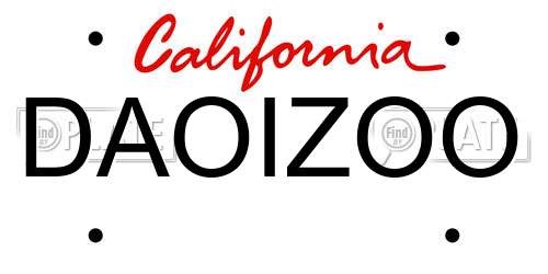 DAOIZOO California License Plate