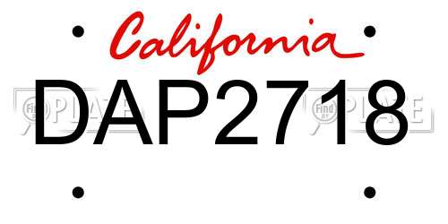 DAP2718 California License Plate