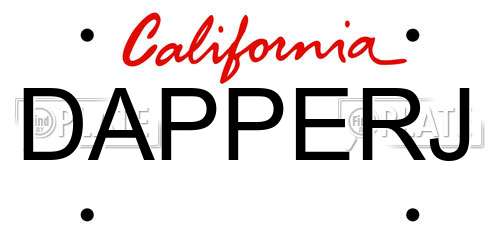 DAPPERJ California License Plate
