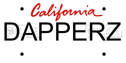DAPPERZ California License Plate
