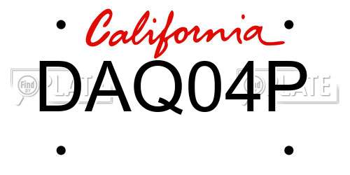 DAQ04P California License Plate