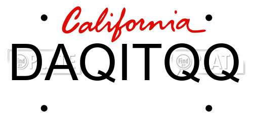 DAQITQQ California License Plate