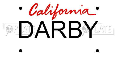 DARBY California License Plate
