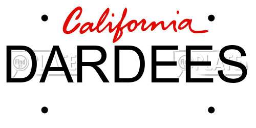DARDEES California License Plate