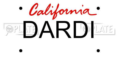 DARDI California License Plate