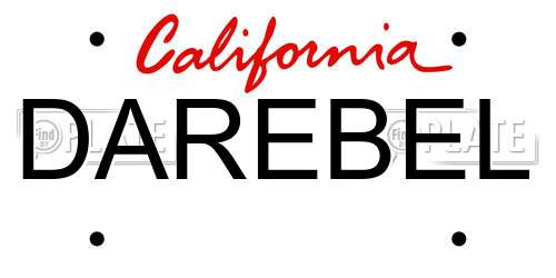 DAREBEL California License Plate