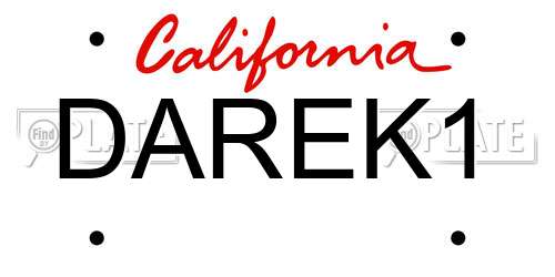 DAREK1 California License Plate