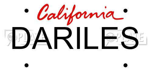 DARILES California License Plate