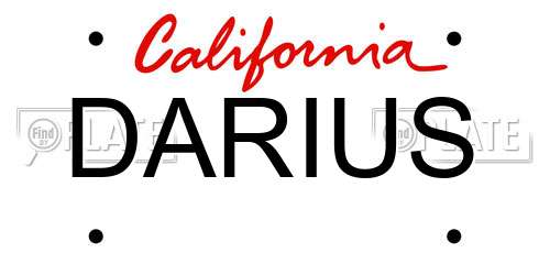 DARIUS California License Plate