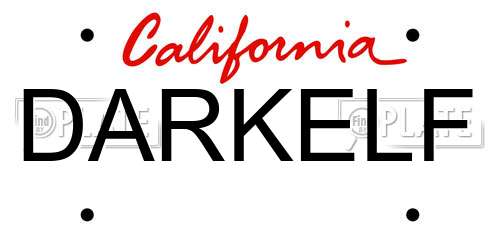 DARKELF California License Plate