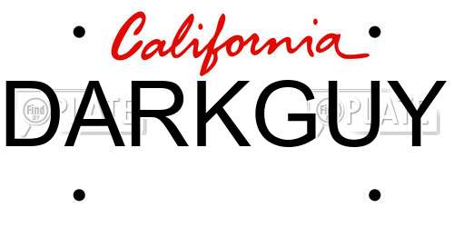 DARKGUY California License Plate