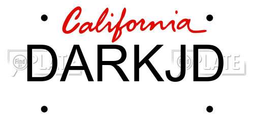 DARKJD California License Plate