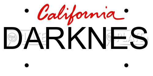 DARKNES California License Plate