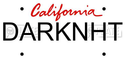 DARKNHT California License Plate
