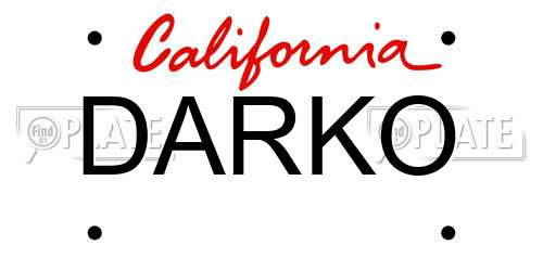 DARKO California License Plate
