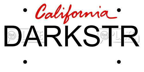 DARKSTR California License Plate